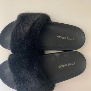 Steve Madden Fur Slides